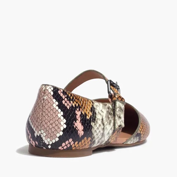 Madewell NWOT The Alina Mary-Jane Flat in Snake Embossed Leather- Size 9 - Picture 3 of 15